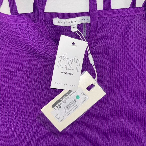 Endless Rose Purple Ribbed Knit Tank - Size M - Picture 4 of 9